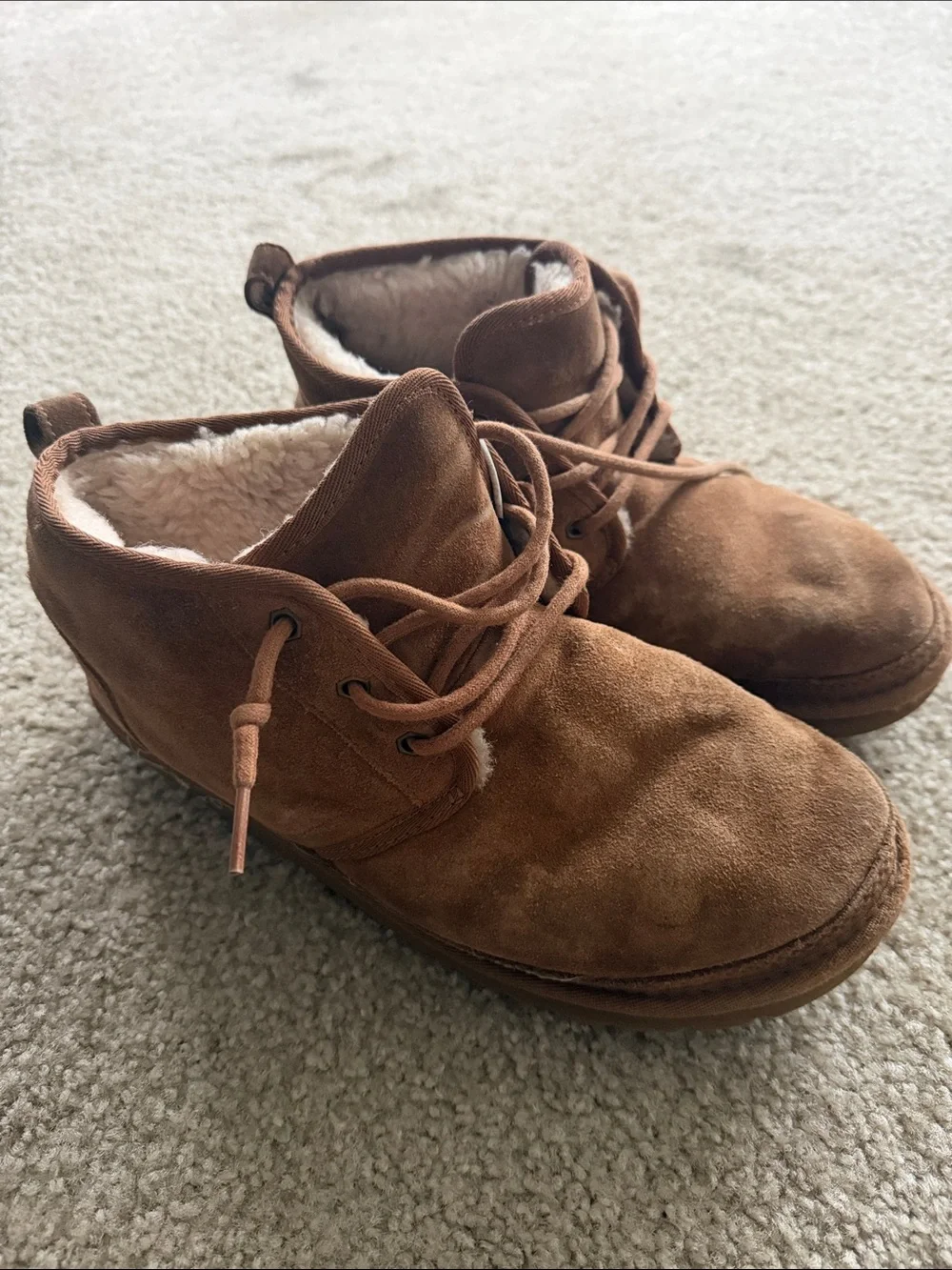 UGG Chestnut Brown Suede Lace-Up Ankle Boots
